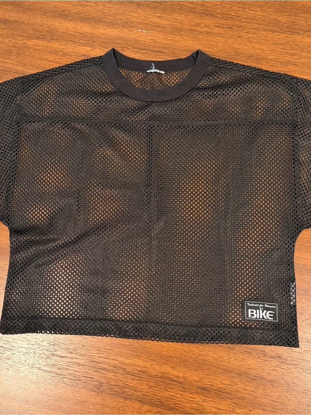 Vintage BIKE Black Mesh Cropped Jersey Top